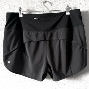 Lululemon Speed Up Low Rise Black Jogging Shorts Size 14 Tall